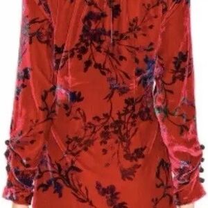 House of Harlow 1960 X REVOLVE Joline Dress Velvet Red Floral Mini Wrap
